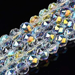 Electroplate Transparent Glass Beads Strands&nbsp;EGLA-N002-18B-B01