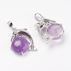 Natural Amethyst Pendants&nbsp;G-G713-A01