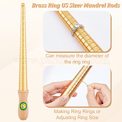 Brass Ring US Sizer Mandrel Rods&nbsp;TOOL-WH0159-31