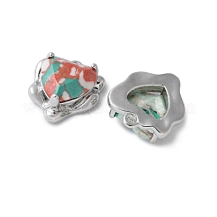 Brass Glass Charms&nbsp;KK-D355-01P