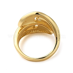 Brass Micro Pave Cubic Zirconia Open Cuff Ring&nbsp;RJEW-Q805-06G