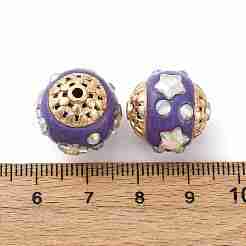 Handmade Resin Indonesia Round Beads&nbsp;IPDL-P005-22KCG-03