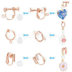 18Pcs 3 Style Brass Clip-on Earring Findings&nbsp;FIND-SC0003-96RG