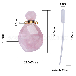 Faceted Natural Gemstone Openable Perfume Bottle Pendants&nbsp;G-CJ0001-36A
