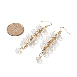 Glass Teardrop Cluster Dangle Earrings&nbsp;EJEW-JE05215