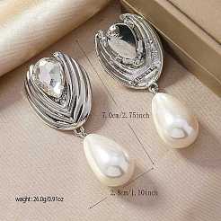 Alloy Rhinestone Dangle Stud Earrings&nbsp;WGDC92A-02