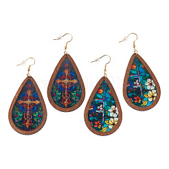 2 Pairs 2 Styles Acrylic Dangle Earrings&nbsp;EJEW-TA0001-52