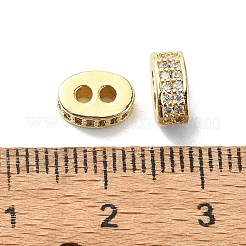 Rack Plating Brass Micro Pave Clear Cubic Zirconia Beads&nbsp;KK-U014-02G
