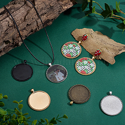 20Pcs 4 Colors Alloy Pendant Cabochon Settings&nbsp;FIND-PH0029-11