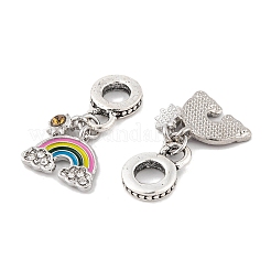 Rack Plating Alloy Crystal Rhinestone European Dangle Charms&nbsp;FIND-C055-22P