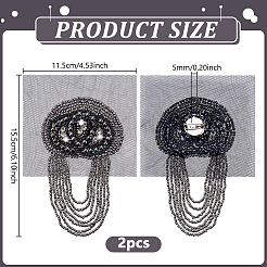 Glass Beaded Tassel Epaulettes&nbsp;DIY-WH0816-126A