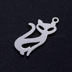 Tarnish Resistant 201 Stainless Steel Kitten Pendants&nbsp;STAS-Q201-JN288-1