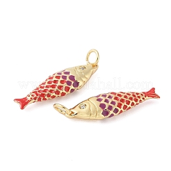 Brass Enamel Pendants&nbsp;KK-B148-14G-05
