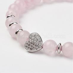 Natural Rose Quartz Stretch Bracelets&nbsp;BJEW-JB02818