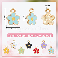 140Pcs 7 Colors Alloy Enamel Charms&nbsp;ENAM-HY0003-03