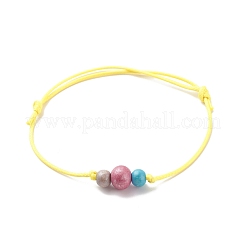 Natural Wood Round Beaded Bracelets&nbsp;BJEW-JB08565