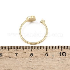 Brass Micro Pave Cubic Zirconia Open Cuff Rings for Women&nbsp;RJEW-K308-02A-G