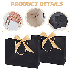 Rectangle Paper Shopping Storage Tote Bags with Ribbon&nbsp;ABAG-WH0038-58