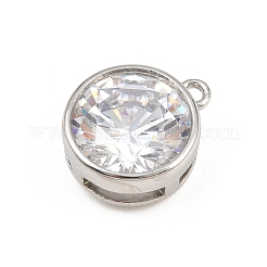 Brass Pave Clear Cubic Zirconia Charms&nbsp;CU-CBAD306-24C-P