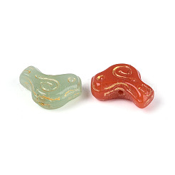 Baking Paint and Golden Metal Enlaced Glass Beads&nbsp;DGLA-T004-37M