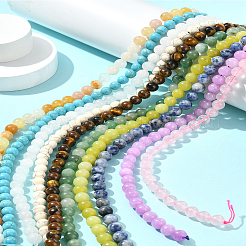 10 Strands 10 Styles Natural & Synthetic Mixed Gemstone Round Beads Strands&nbsp;G-FS0005-90