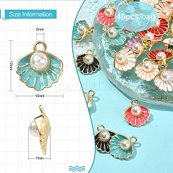 40Pcs 8 Colors Alloy Pendants&nbsp;ENAM-CJ0002-89