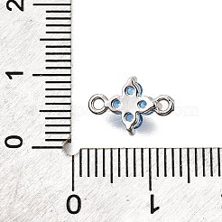 Brass Micro Pave Blue Cubic Zirconia Links&nbsp;KK-D356-06A-P