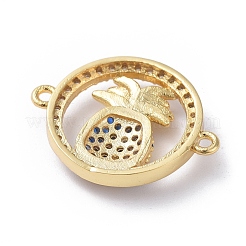 Brass Micro Pave Cubic Zirconia Links connectors&nbsp;ZIRC-G159-04G-06