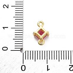 Brass Cubic Zirconia Rhombus Connector Charms&nbsp;KK-F894-12G