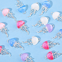 20Pcs 5 Colors Alloy Resin Pendants&nbsp;FIND-BM0001-61S