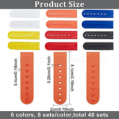 48 Sets 6 Colors PE Plastic 7 Holes Hats Replacement Fasteners Buckle&nbsp;FIND-BC0003-51