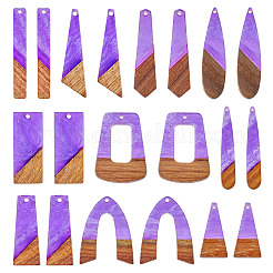 20Pcs 10 Styles Resin & Wood Pendants&nbsp;WOOD-TA0002-67A