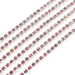 5 Yards Alloy Glass Rhinestone Cup Chains&nbsp;AJEW-TA0002-49B