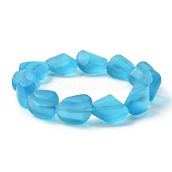 Transparent Frosted Glass Beaded Stretch Bracelets for Women&nbsp;BJEW-JB09512