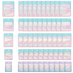 50Pcs 5 Styles Rectangle Glitter Holographic PVC Resealable Packaging Bags&nbsp;ABAG-TA0001-90