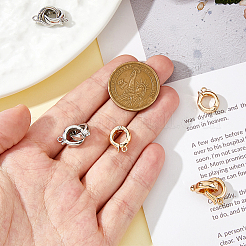 4Pcs 2 Colors Brass Double Fold Over Clasps&nbsp;FIND-FH0010-40