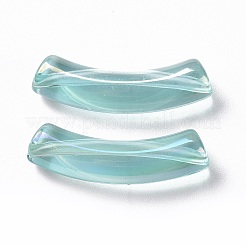 UV Plating Transparent Rainbow Iridescent Acrylic Beads&nbsp;X-OACR-A016-01G