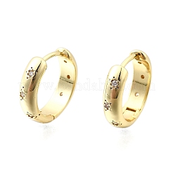 Brass Micro Pave Clear Cubic Zirconia Hoop Earrings&nbsp;EJEW-Z121-01G