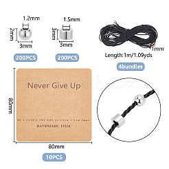 DIY 304 Stainless Steel Round & Column Braided Bead Bracelet Making Kit&nbsp;DIY-UN0006-01