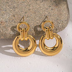 304 Stainless Steel Ring Stud Earrings&nbsp;RC0354