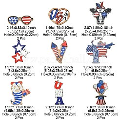 18Pcs 9 Styles Independent Day Spray Painted Wood Big Pendants&nbsp;WOOD-FS0001-19