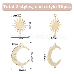 32Pcs 2 Styles Brass Link Connectors&nbsp;KK-HS0014-99