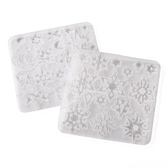 2Pcs 2 Styles Snowflake Series DIY Silicone Ornaments Pendant Molds&nbsp;SIMO-TA0001-13