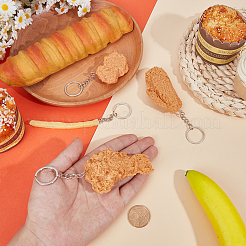 4Pcs Food Theme PVC Pendant Keychains&nbsp;KEYC-SC0002-20A