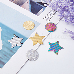 24Pcs 6 Styles 304 Stainless Steel Connector Charms&nbsp;STAS-DC0014-28