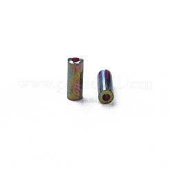 Metallic Colours Glass Bugle Beads&nbsp;SEED-N005-001-D04