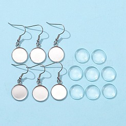 DIY Flat Round Dangle Earrings Making Kit&nbsp;DIY-FS0002-80