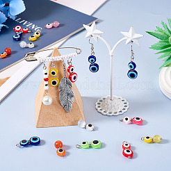 40Pcs 10 Styles Resin Evil Eye & Cat Eye Pendants&nbsp;FIND-TA0004-25