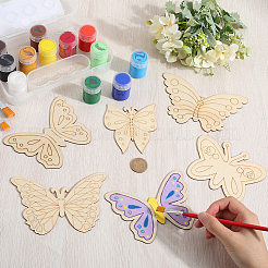 20Pcs 5 Styles Unfinished Wood Cutout&nbsp;AJEW-SC0003-41