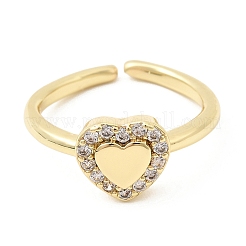 Brass Micro Pave Cubic Zirconia Cuff Open Rings for Women&nbsp;RJEW-B160-10G